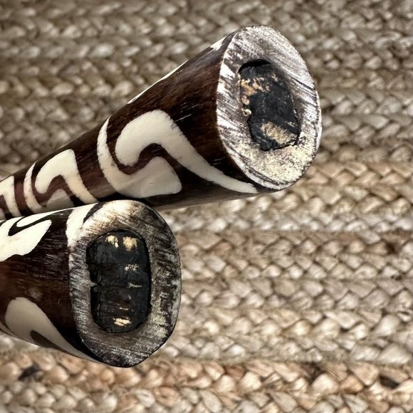 Vintage Salad Serving Set Fork Spoon African Natural Olive Wood Organic - Picture 5 of 5